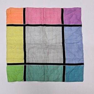 Vintage‎ Mondrian Inspired Scarf Geometric Color Block Print Square